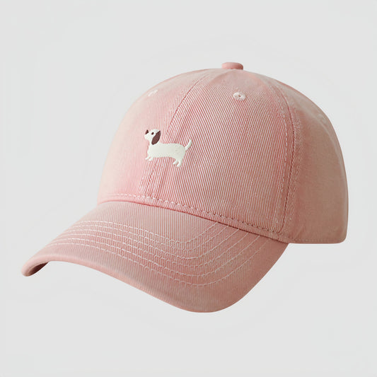 Anna-Kaci Women's Embroidered Sausage Dog Baseball Cap with Curved Brim and Adjustable Strap