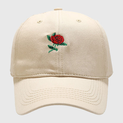 Anna-Kaci Women's Baseball Cap with Rose Embroidery