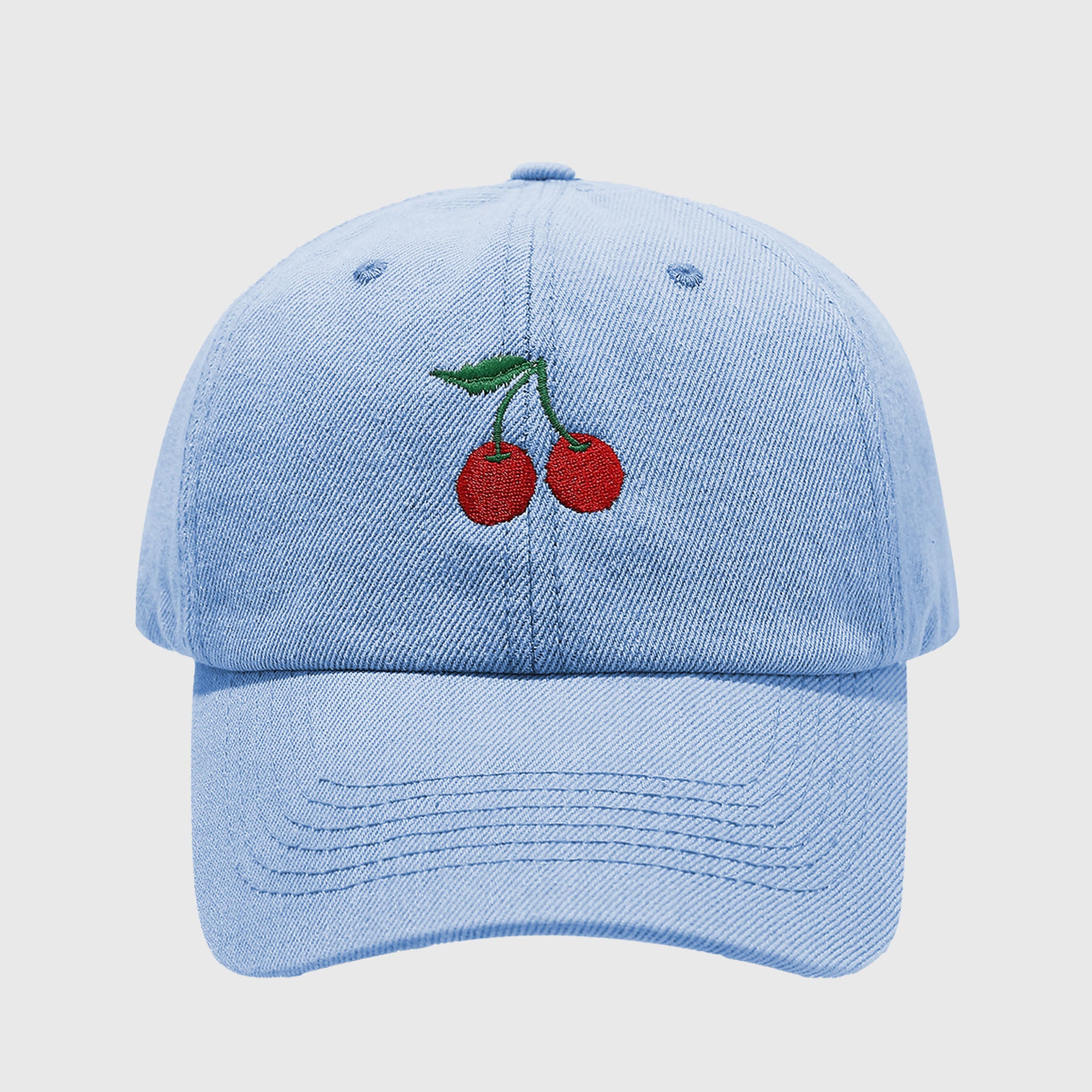 Anna-Kaci Women's Denim Baseball Cap with Cherry Embroidery