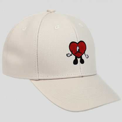 Anna-Kaci Women's Embroidered Heart Design Adjustable Baseball Cap