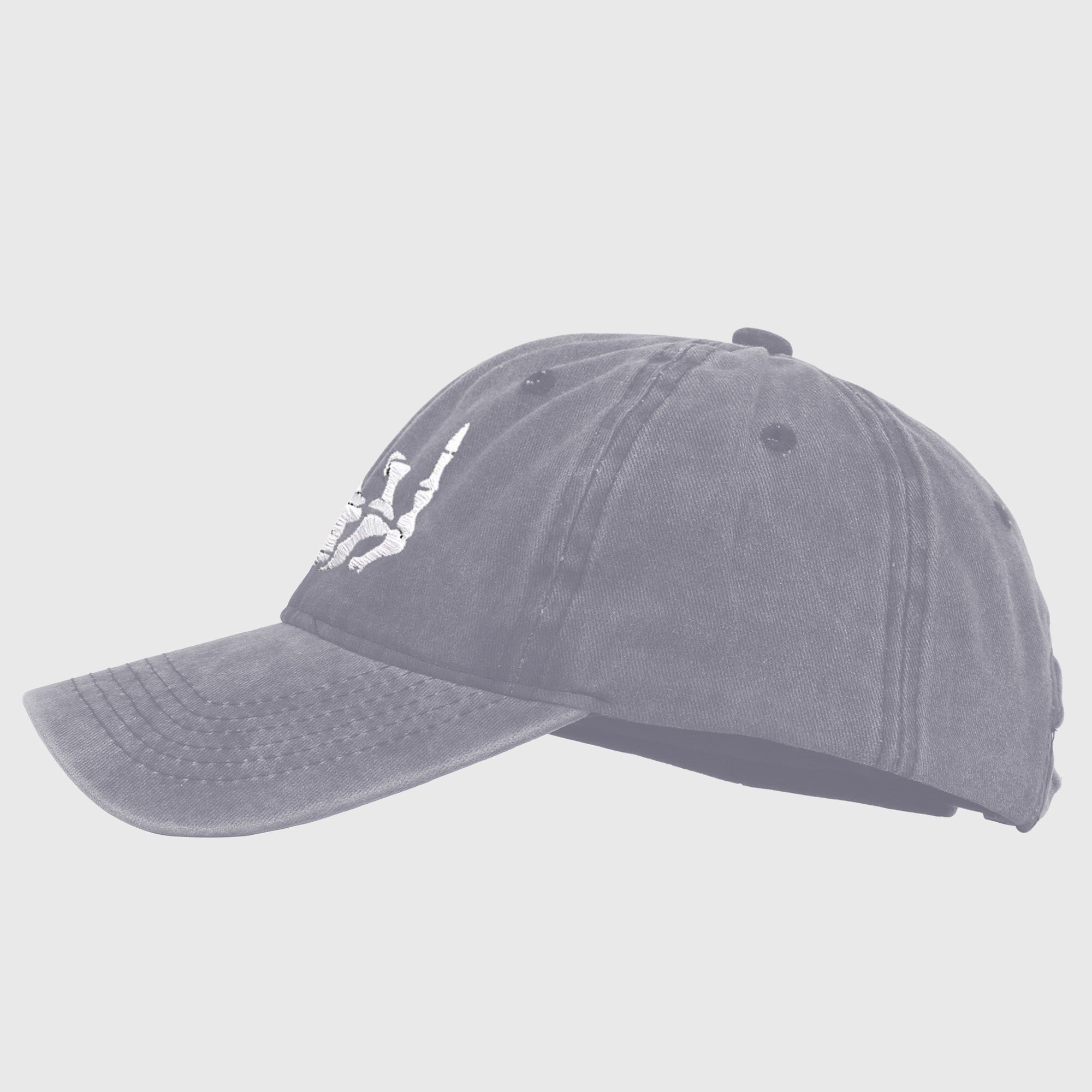 Anna-Kaci Women's Vintage Washed Skull Hand Embroidered Baseball Cap