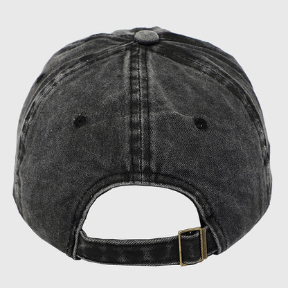 Anna-Kaci Women's Vintage Washed Denim Baseball Cap with Cherry Embroidery