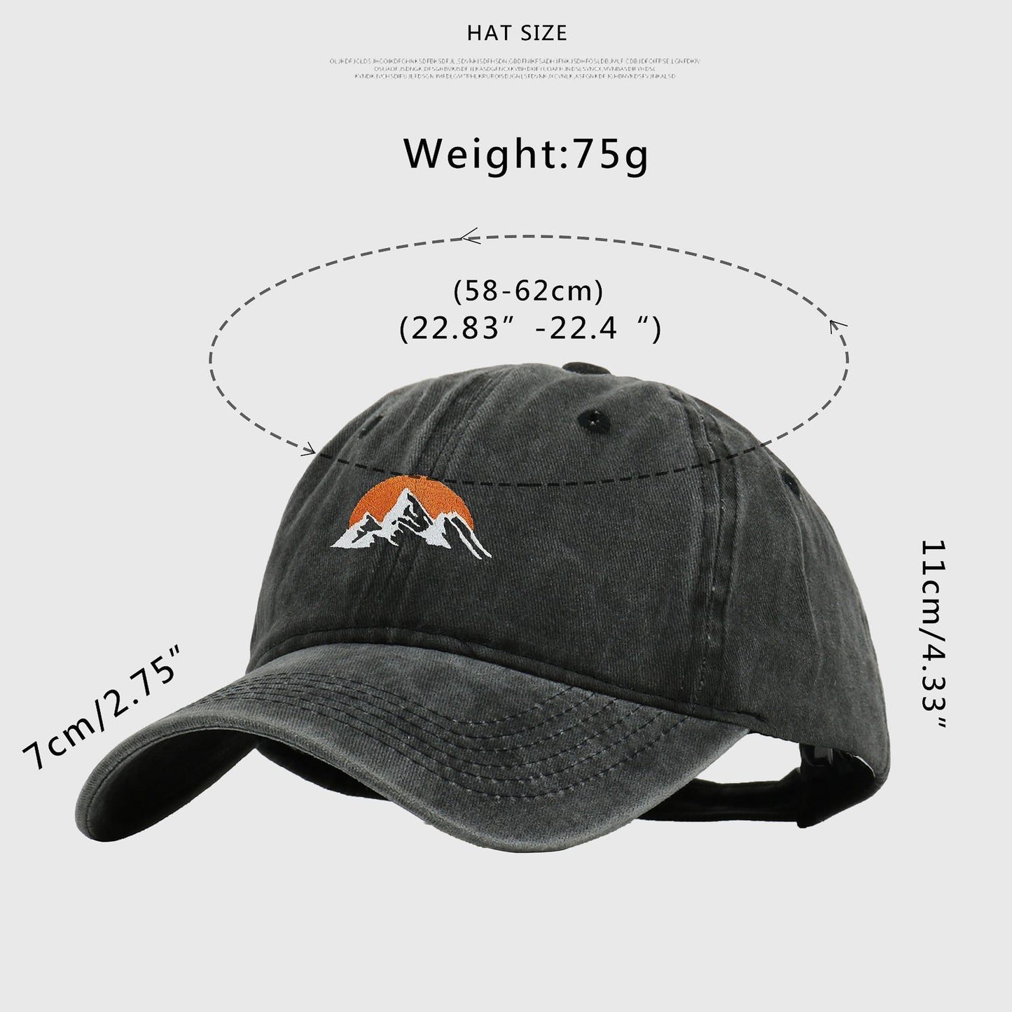 Anna-Kaci Women's Vintage Washed Mountain Sunset Embroidered Baseball Cap