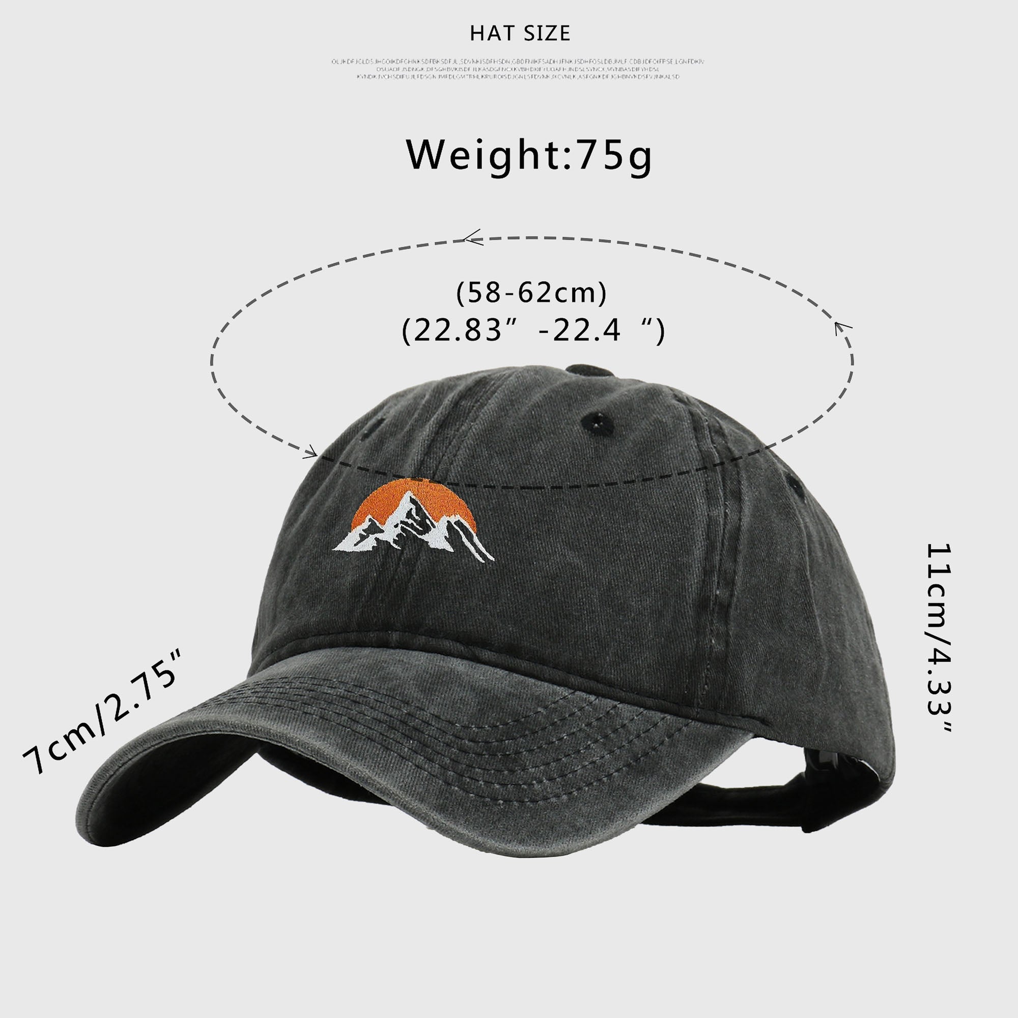 Anna-Kaci Women's Vintage Washed Mountain Sunset Embroidered Baseball Cap
