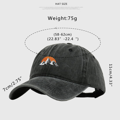 Anna-Kaci Women's Vintage Washed Mountain Sunset Embroidered Baseball Cap