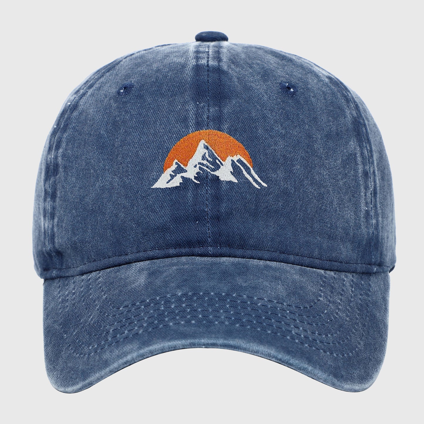 Anna-Kaci Women's Vintage Washed Mountain Sunset Embroidered Baseball Cap