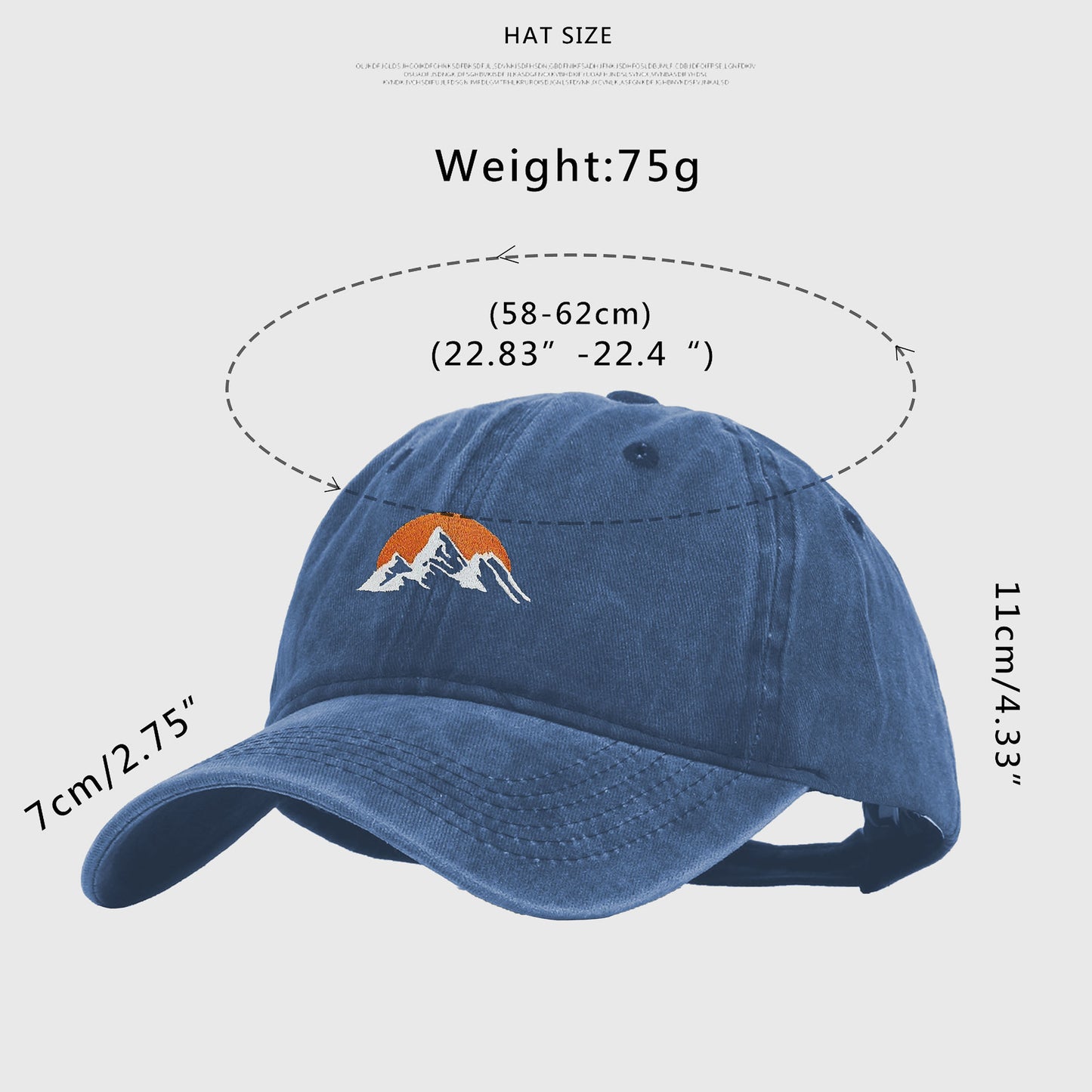 Anna-Kaci Women's Vintage Washed Mountain Sunset Embroidered Baseball Cap