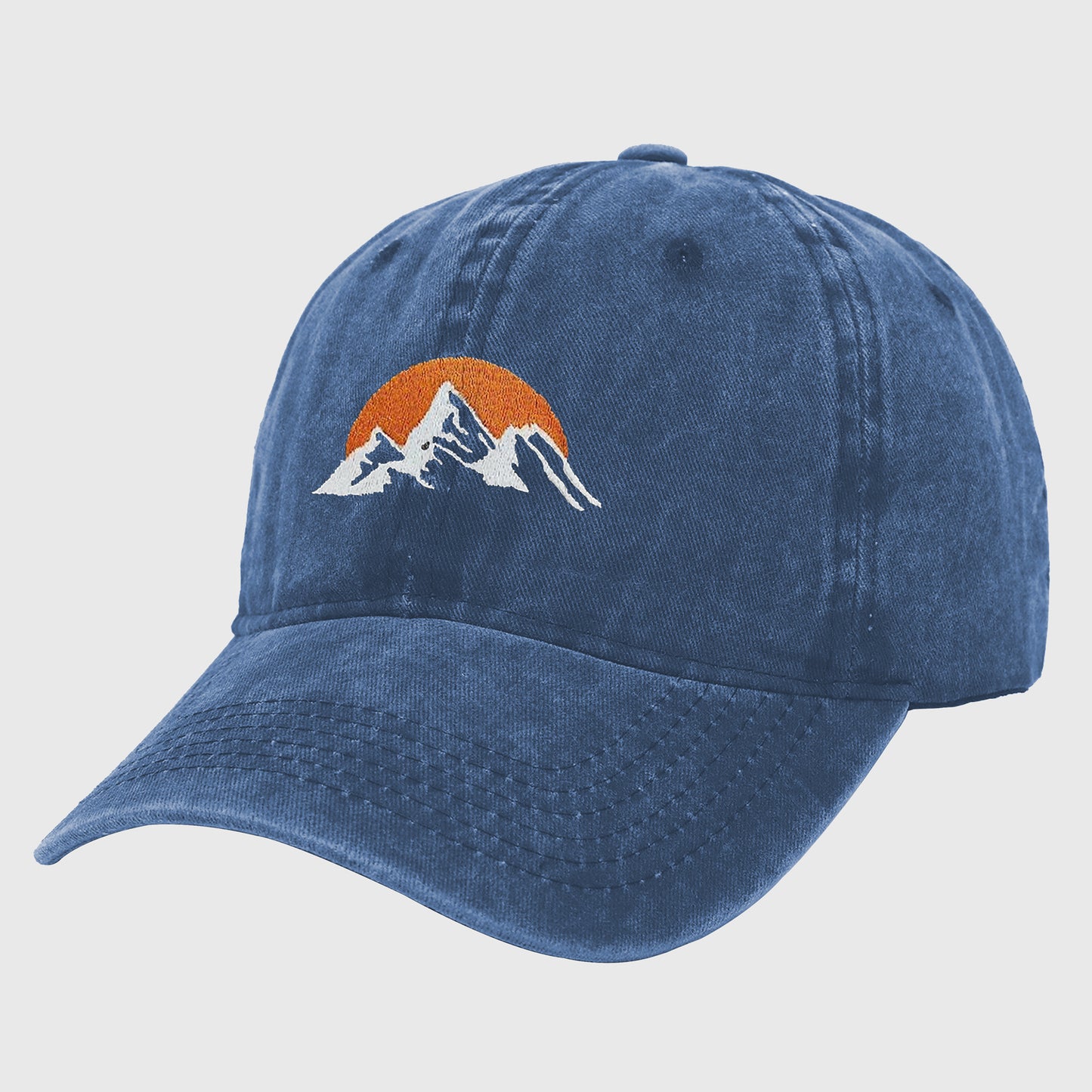 Anna-Kaci Women's Vintage Washed Mountain Sunset Embroidered Baseball Cap