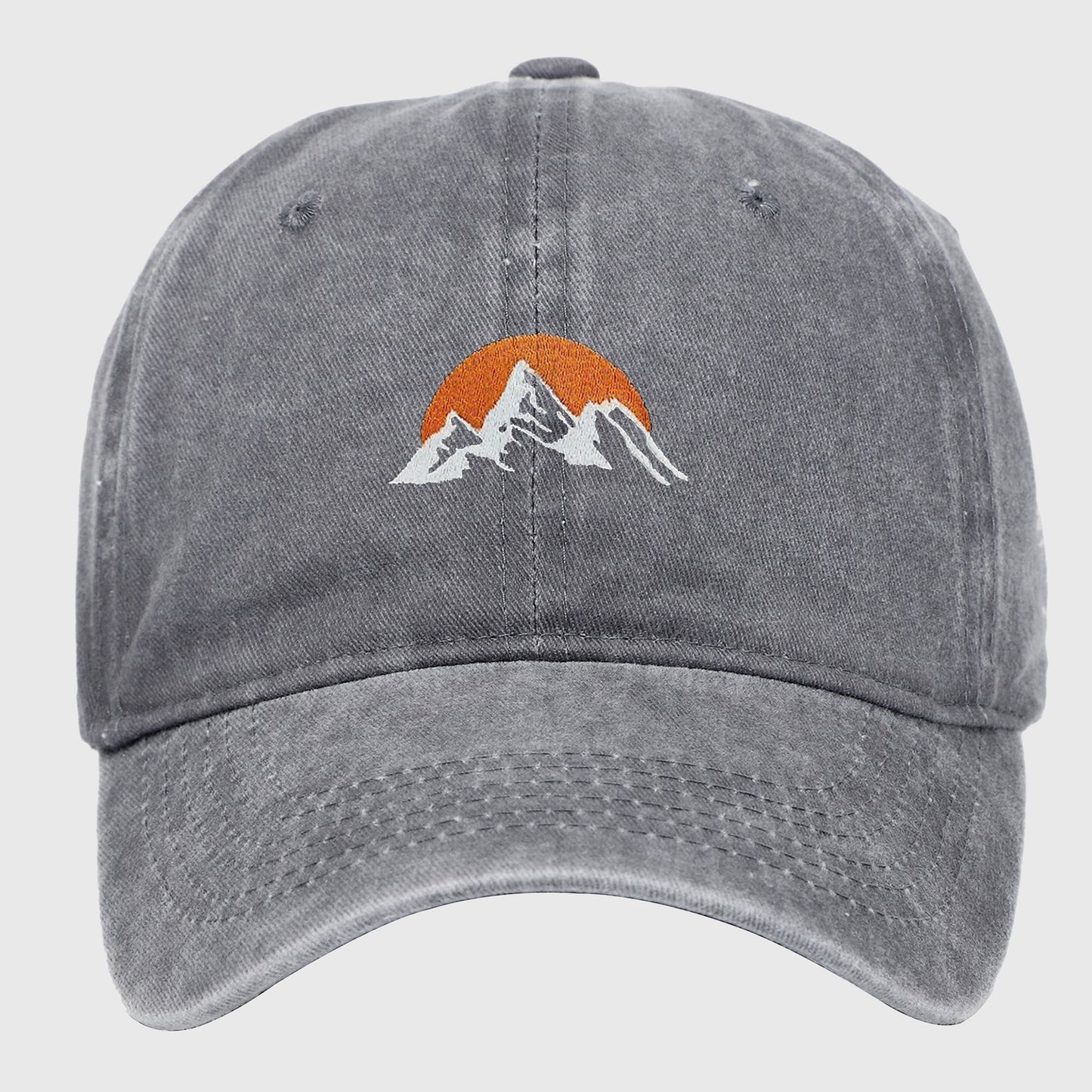Anna-Kaci Women's Vintage Washed Mountain Sunset Embroidered Baseball Cap