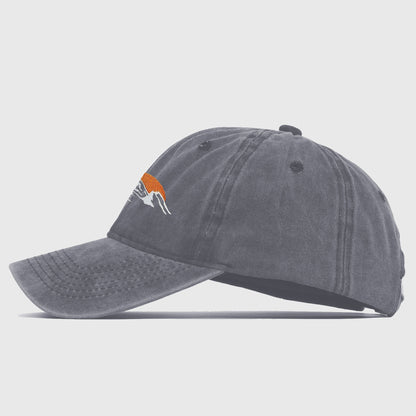 Anna-Kaci Women's Vintage Washed Mountain Sunset Embroidered Baseball Cap