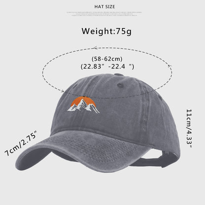Anna-Kaci Women's Vintage Washed Mountain Sunset Embroidered Baseball Cap