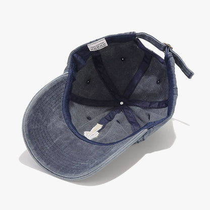 Anna-Kaci Women's Vintage Washed Baseball Cap with Skeleton Peace Sign Embroidery