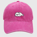 Anna-Kaci Women's Vintage Washed Baseball Cap with Cute Seal Embroidery