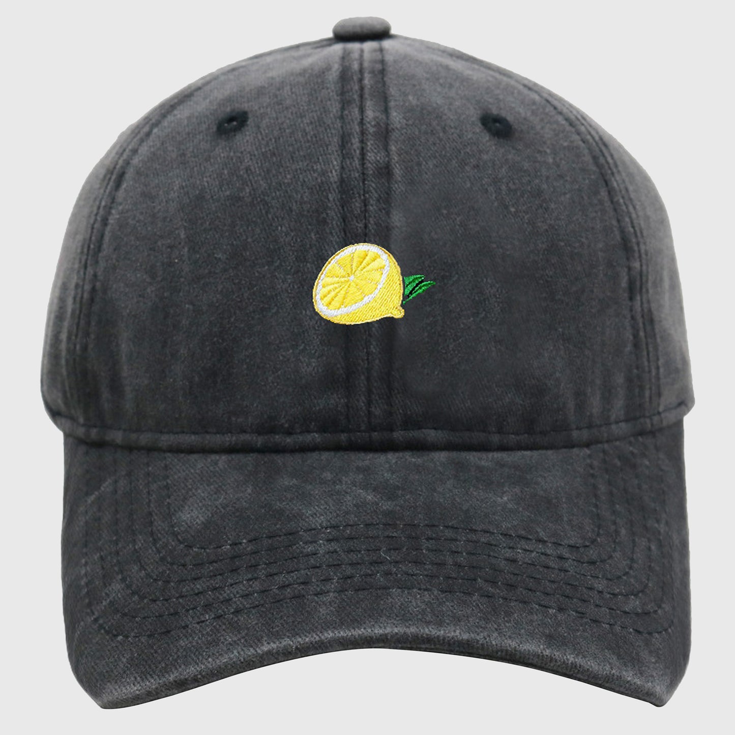 Anna-Kaci Women's Vintage Washed Baseball Cap with Lemon Embroidery