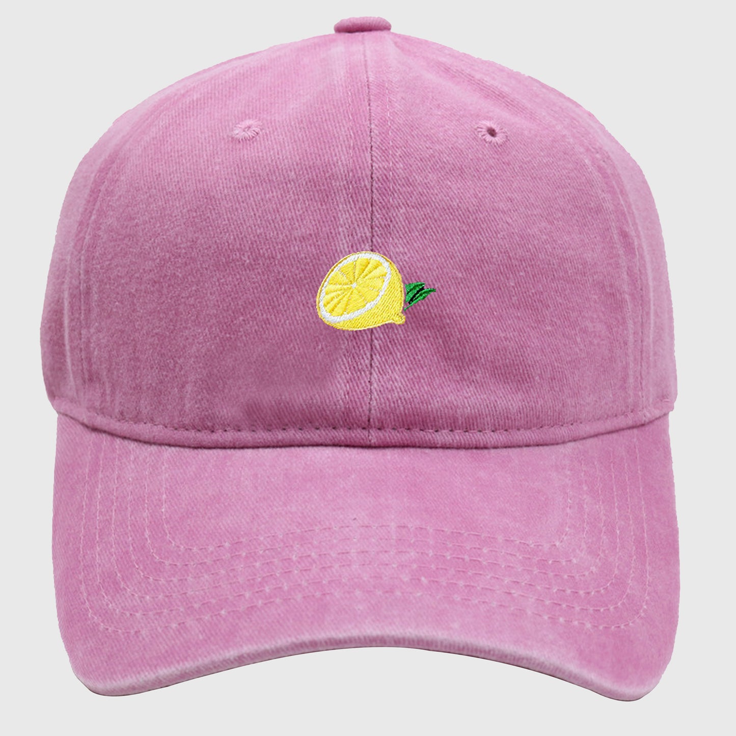 Anna-Kaci Women's Vintage Washed Baseball Cap with Lemon Embroidery