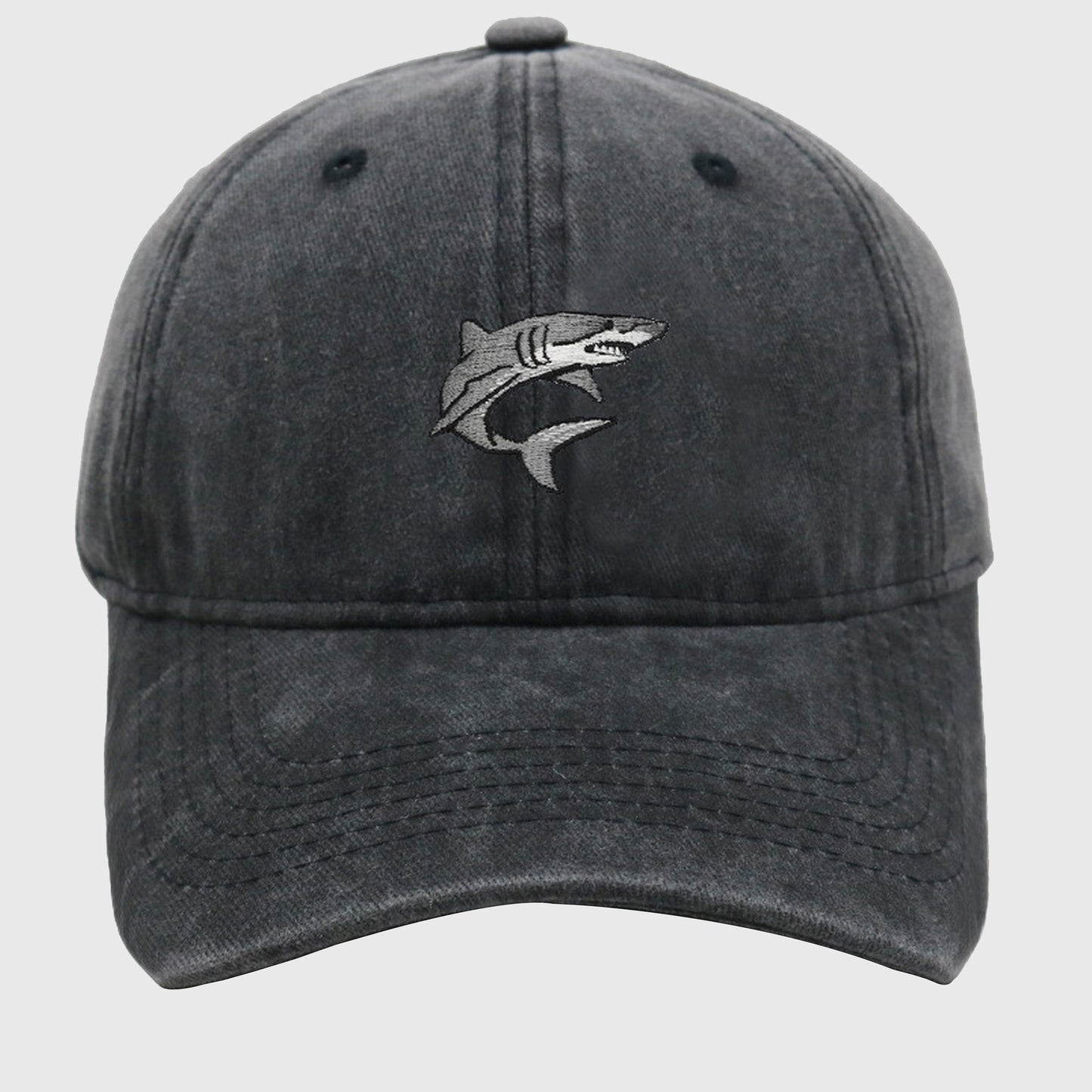 Anna-Kaci Women's Vintage Washed Baseball Cap with Shark Embroidery