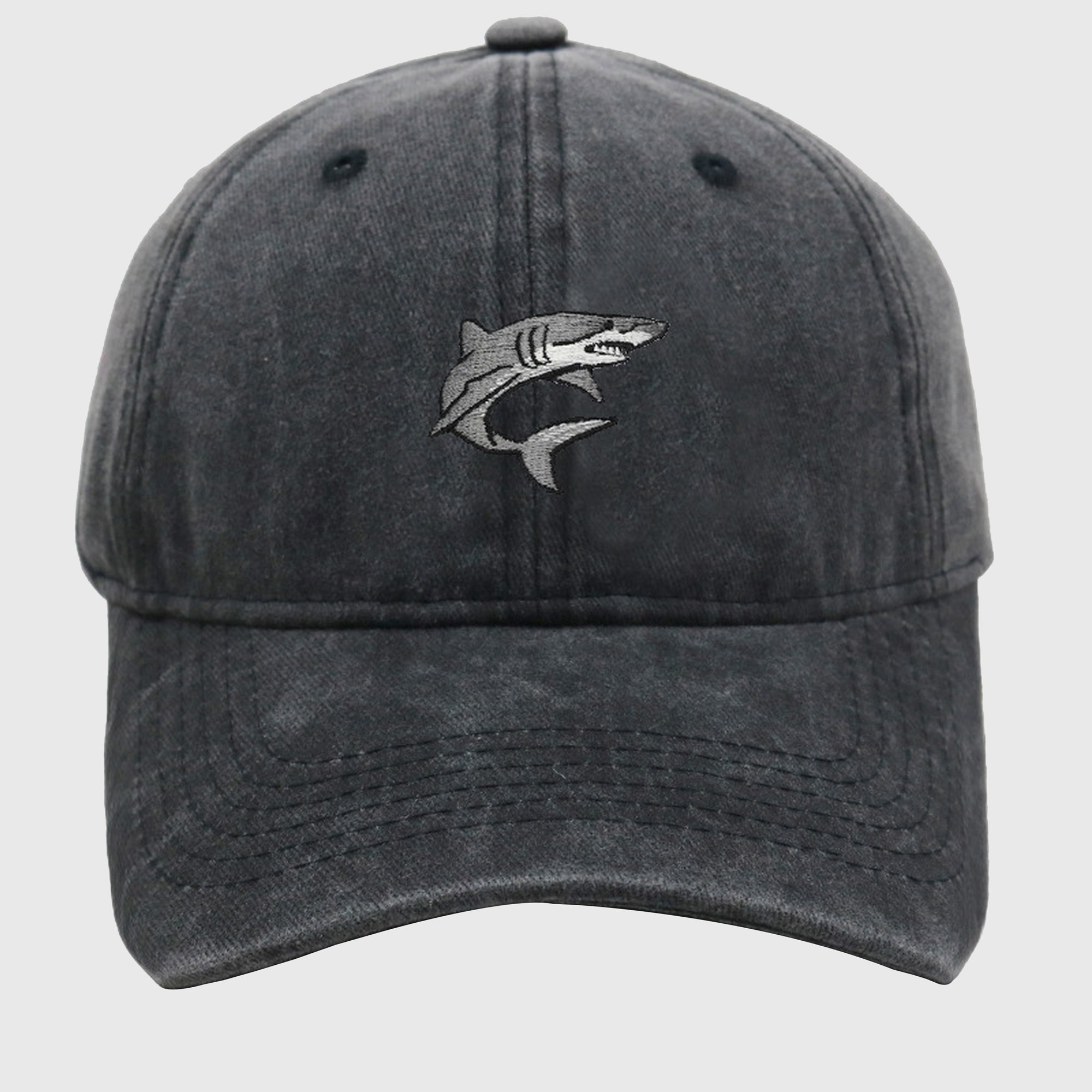 Anna-Kaci Women's Vintage Washed Baseball Cap with Shark Embroidery