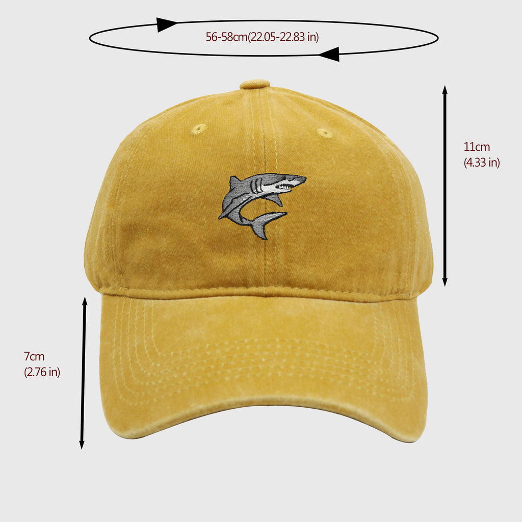 Anna-Kaci Women's Vintage Washed Baseball Cap with Shark Embroidery