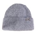 Anna-Kaci Women's Ribbed Knit Beanie Hat with Folded Cuff and Metal Bow Accent