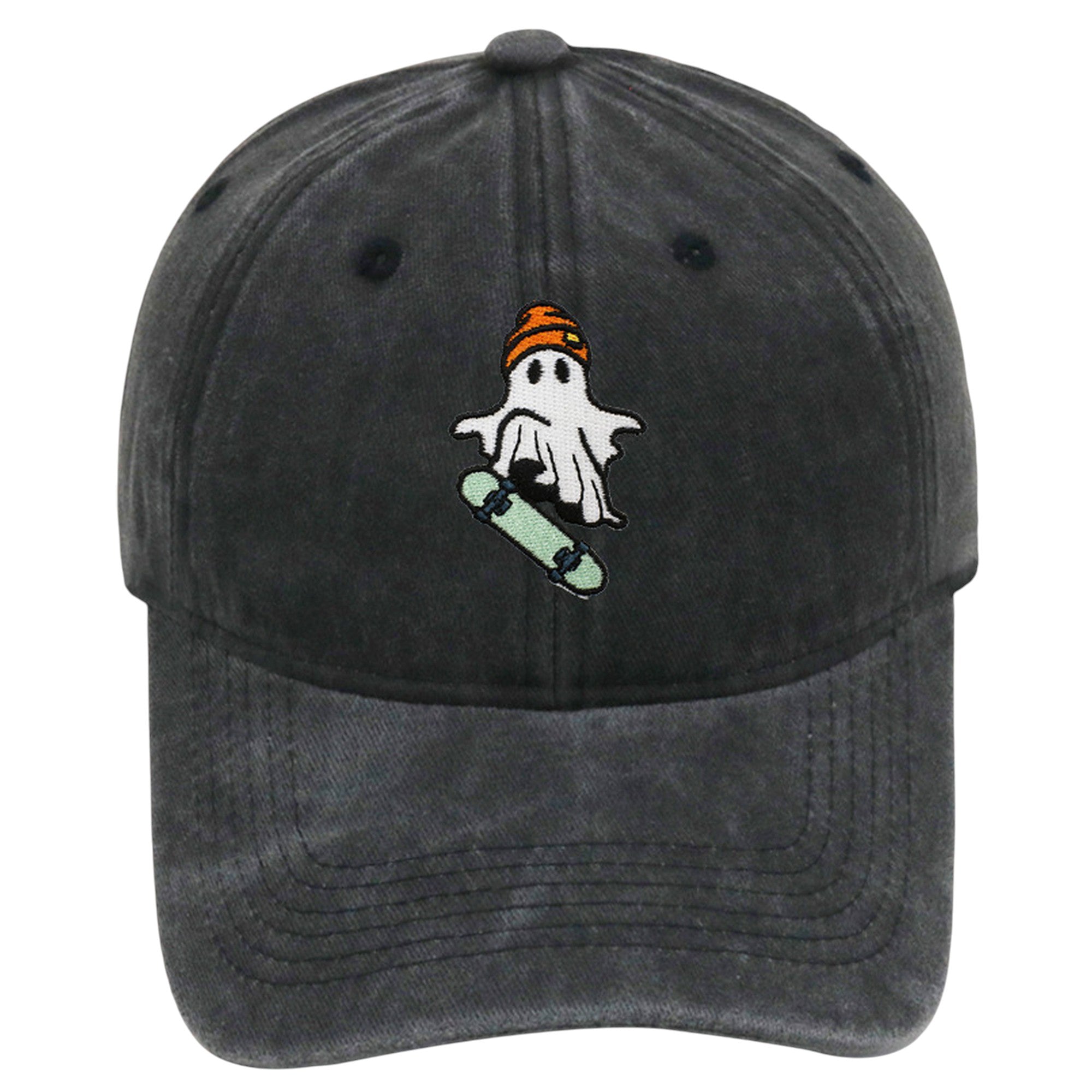 Anna-Kaci Women's Vintage Washed Baseball Cap with Skateboarding Ghost Embroidery