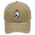 Anna-Kaci Women's Vintage Washed Baseball Cap with Skateboarding Ghost Embroidery