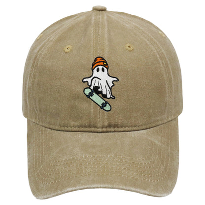 Anna-Kaci Women's Vintage Washed Baseball Cap with Skateboarding Ghost Embroidery