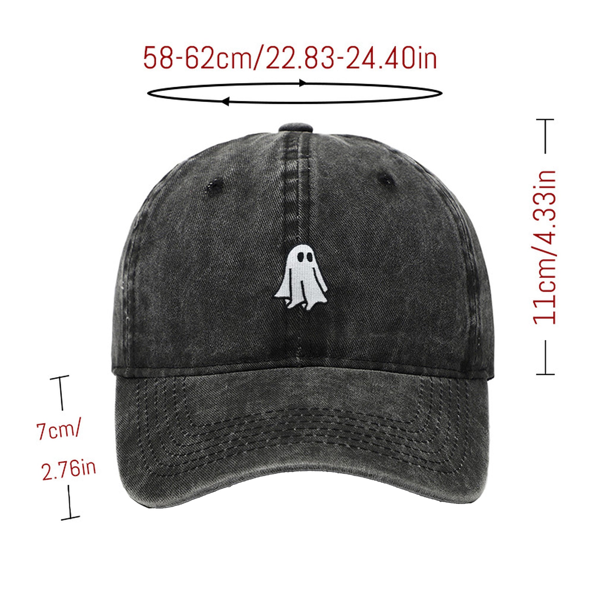 Anna-Kaci Women's Vintage Washed Baseball Cap with Ghost Embroidery