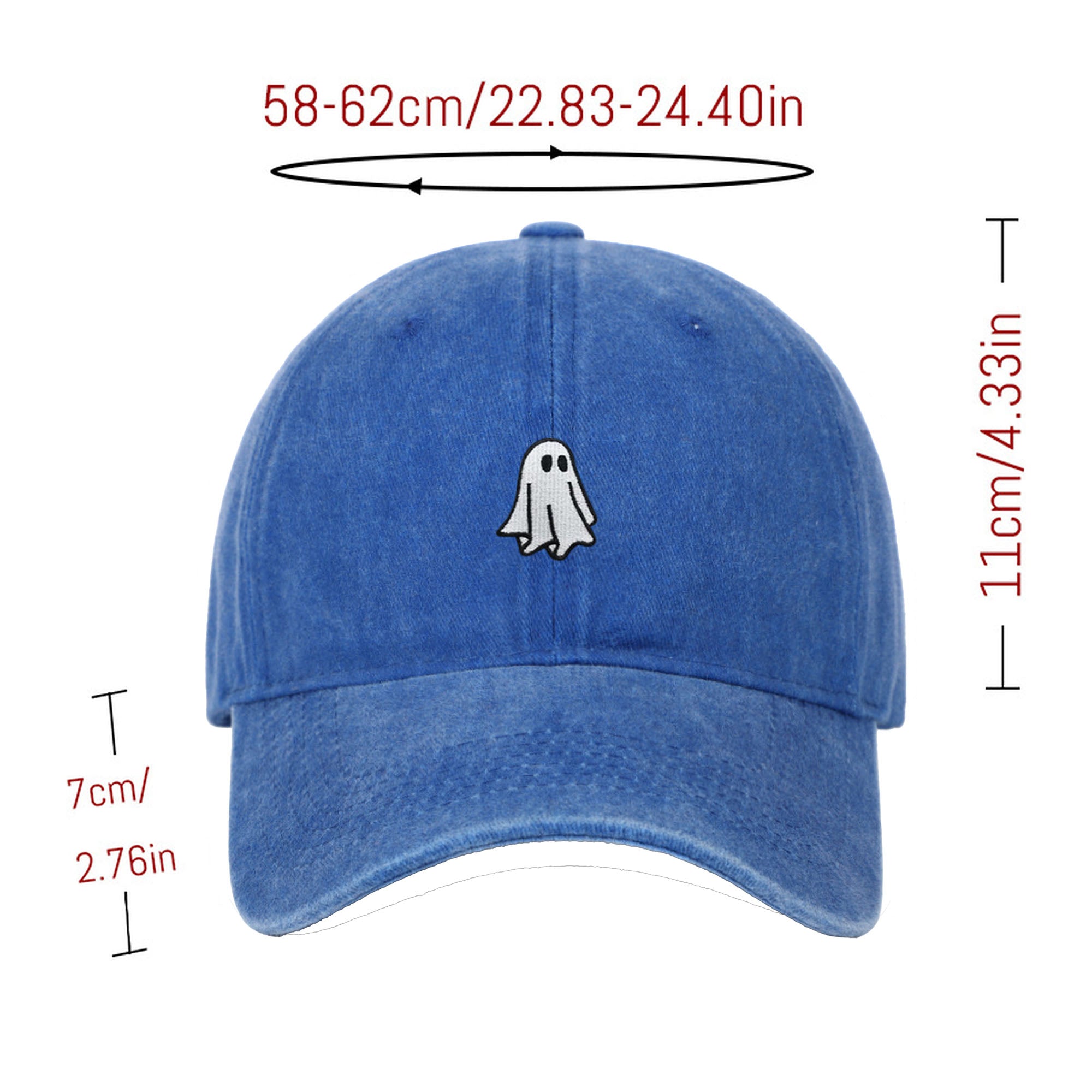 Anna-Kaci Women's Vintage Washed Baseball Cap with Ghost Embroidery