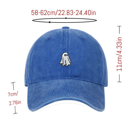 Anna-Kaci Women's Vintage Washed Baseball Cap with Ghost Embroidery