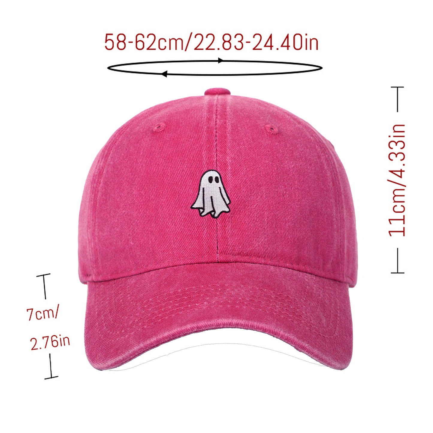 Anna-Kaci Women's Vintage Washed Baseball Cap with Ghost Embroidery