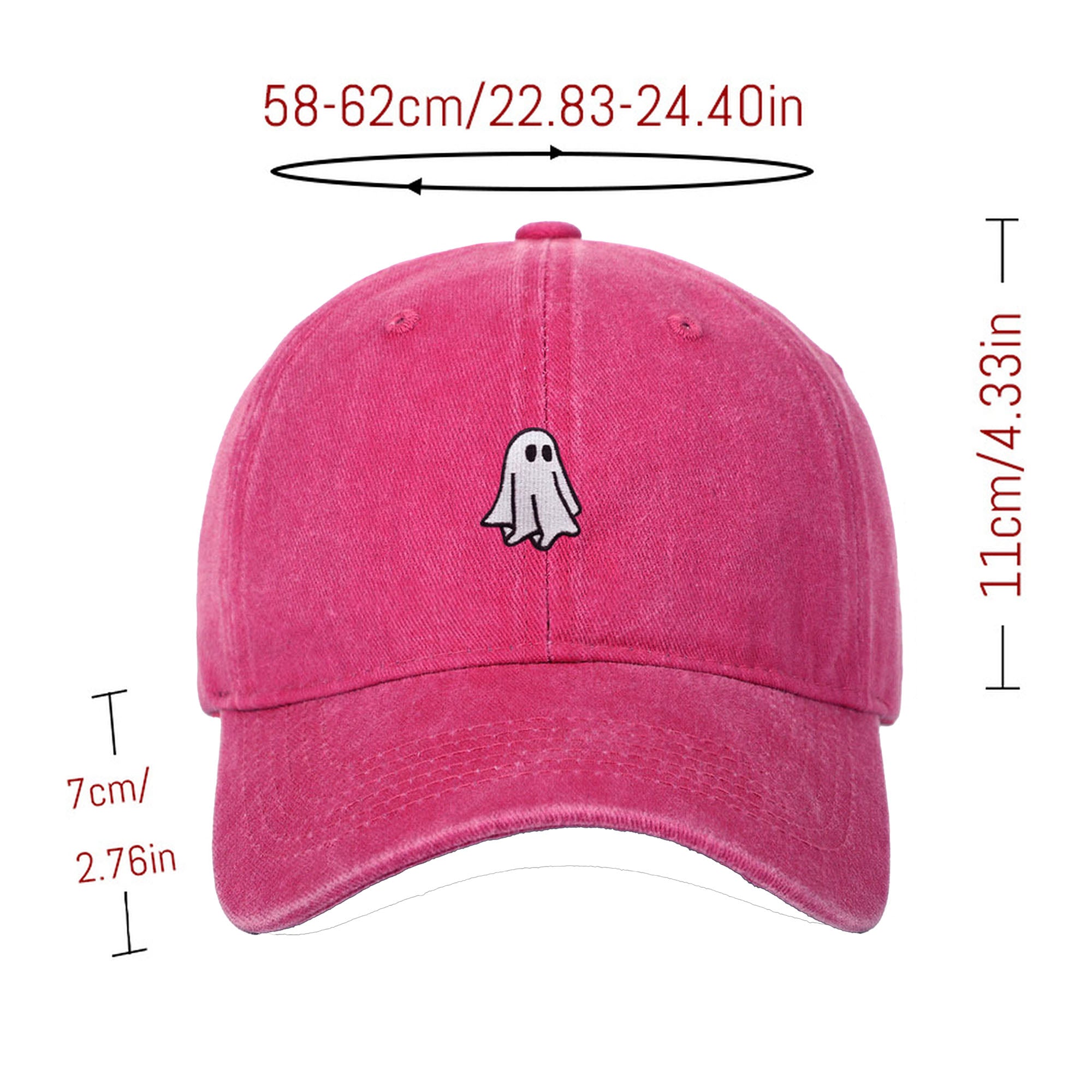 Anna-Kaci Women's Vintage Washed Baseball Cap with Ghost Embroidery