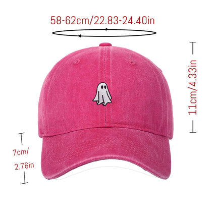 Anna-Kaci Women's Vintage Washed Baseball Cap with Ghost Embroidery