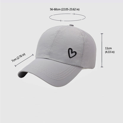 Anna-Kaci Women's Baseball Cap with Heart Embroidery - Breathable Criss - Cross Back Hat