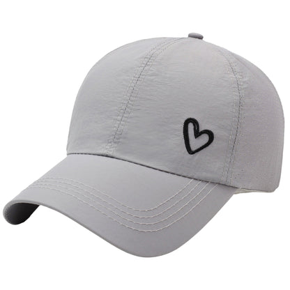 Anna-Kaci Women's Baseball Cap with Heart Embroidery - Breathable Criss - Cross Back Hat