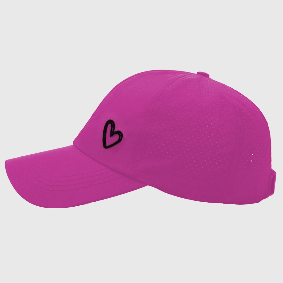Women's Baseball Cap with Heart Embroidery - Breathable Criss - Cross Back Hat