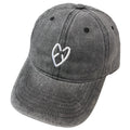 Anna-Kaci Women's Coral Vintage Washed Baseball Cap with Heart Embroidery