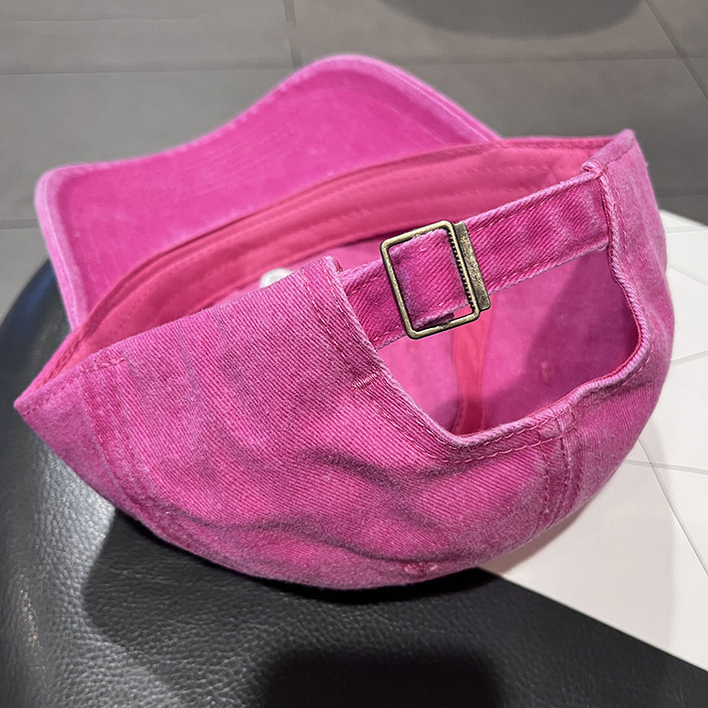 Anna-Kaci Women's Coral Vintage Washed Baseball Cap with Heart Embroidery