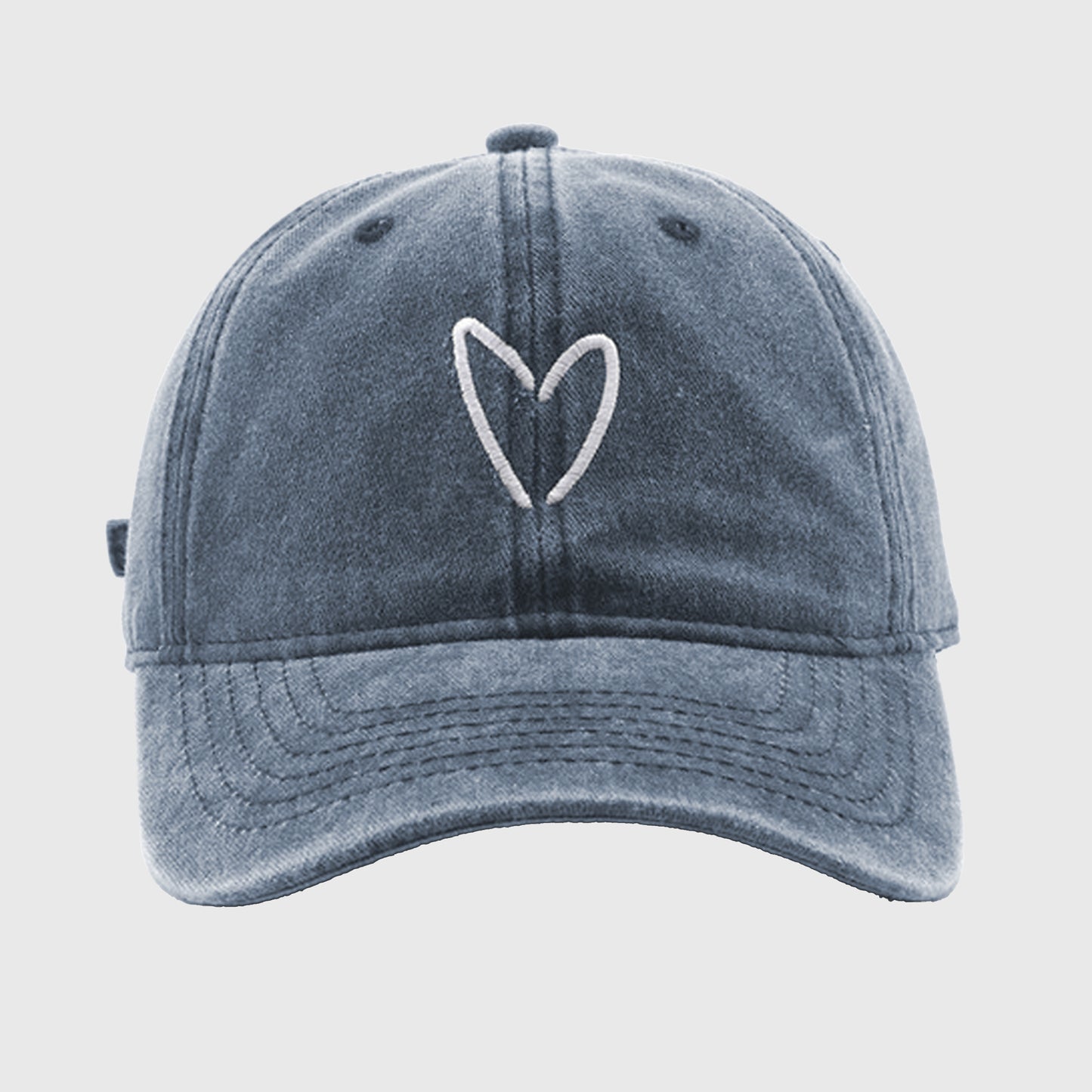 Anna-Kaci Women's Vintage Washed Baseball Cap with Heart Embroidery