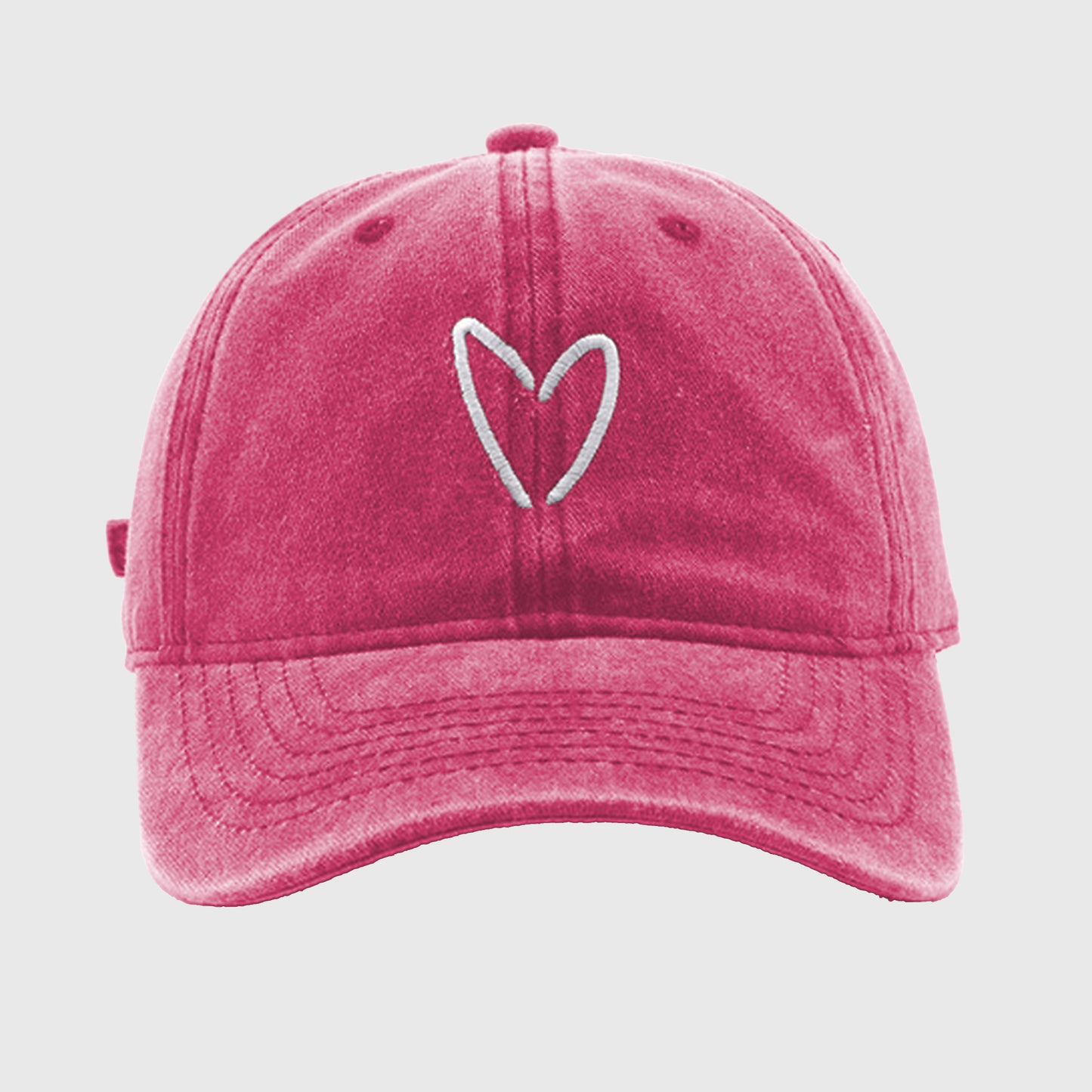 Anna-Kaci Women's Vintage Washed Baseball Cap with Heart Embroidery