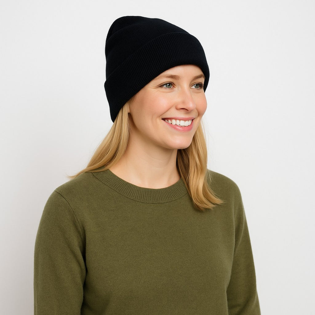 Anna-Kaci Women's Satin Lined Knit Beanie Hat with Folded Cuff for Hair Protection