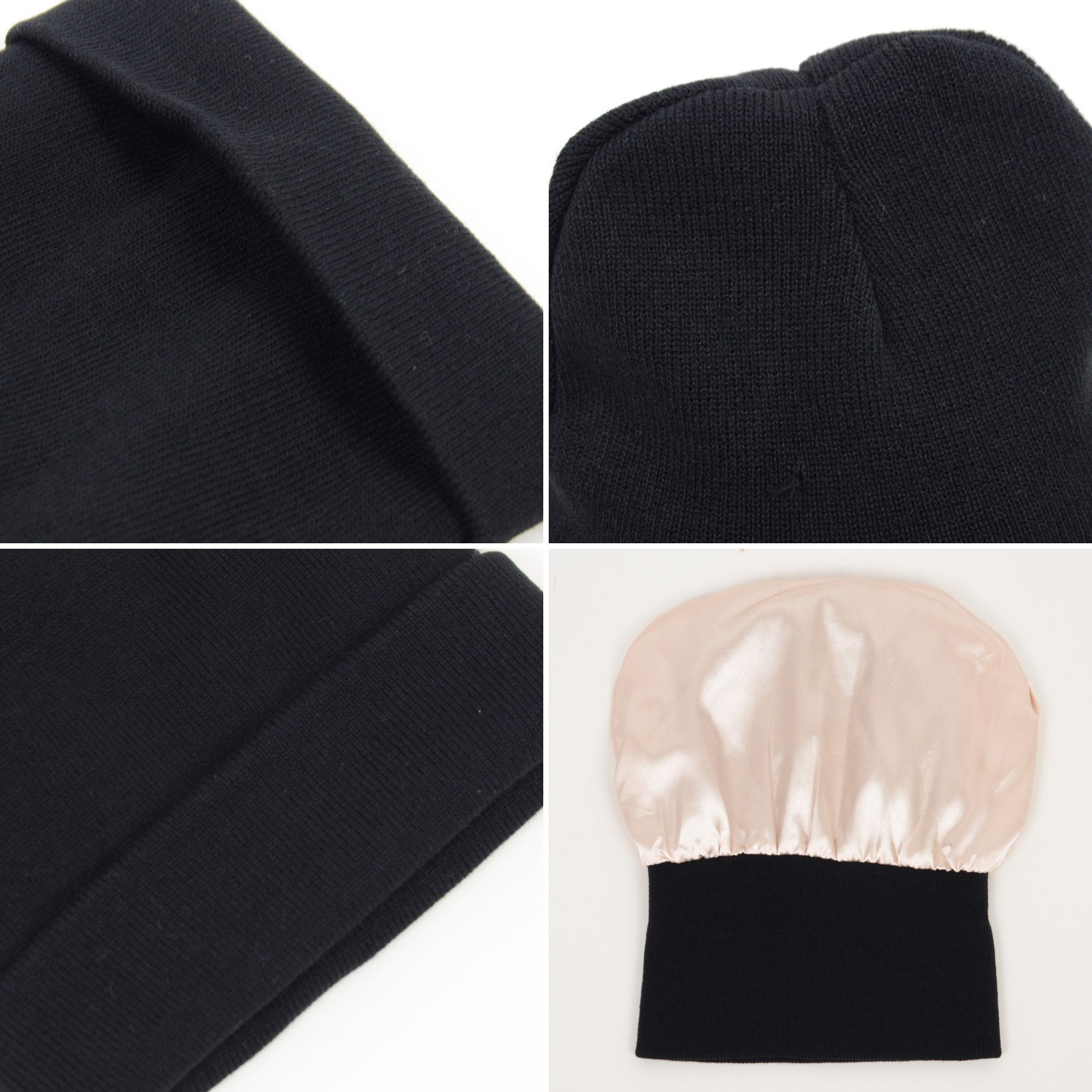 Anna-Kaci Women's Satin Lined Knit Beanie Hat with Folded Cuff for Hair Protection