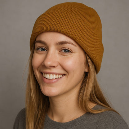 Anna-Kaci Women's Satin Lined Knit Beanie Hat with Folded Cuff for Hair Protection