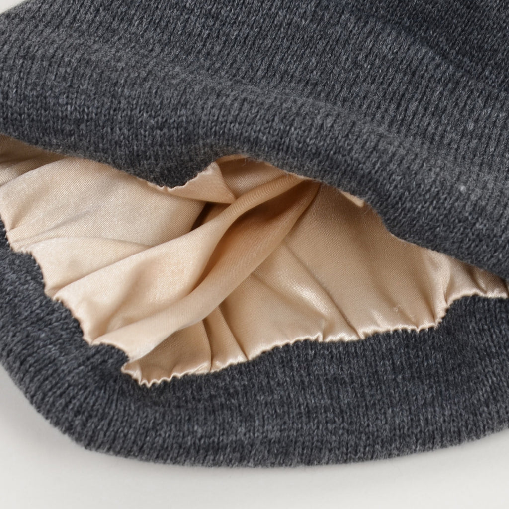 Anna-Kaci Women's Satin Lined Knit Beanie Hat with Folded Cuff for Hair Protection