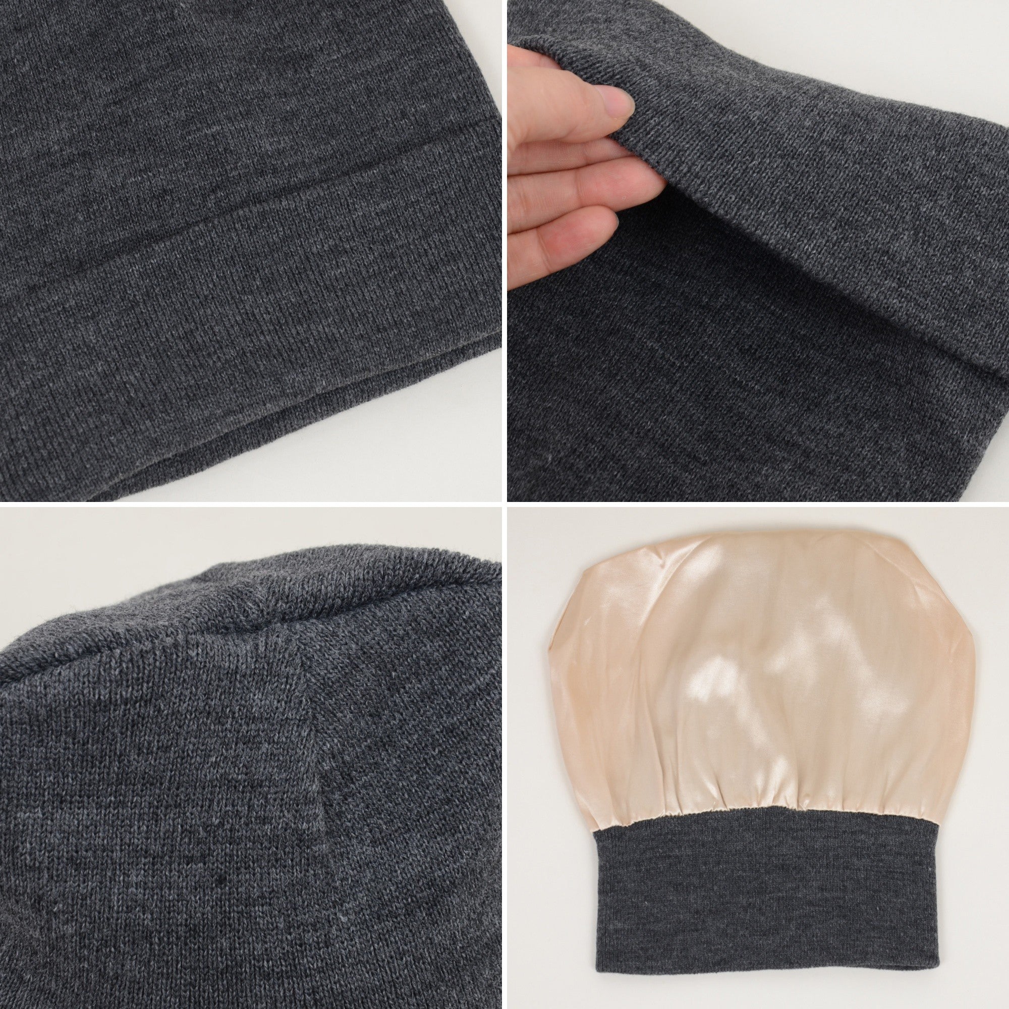 Anna-Kaci Women's Satin Lined Knit Beanie Hat with Folded Cuff for Hair Protection