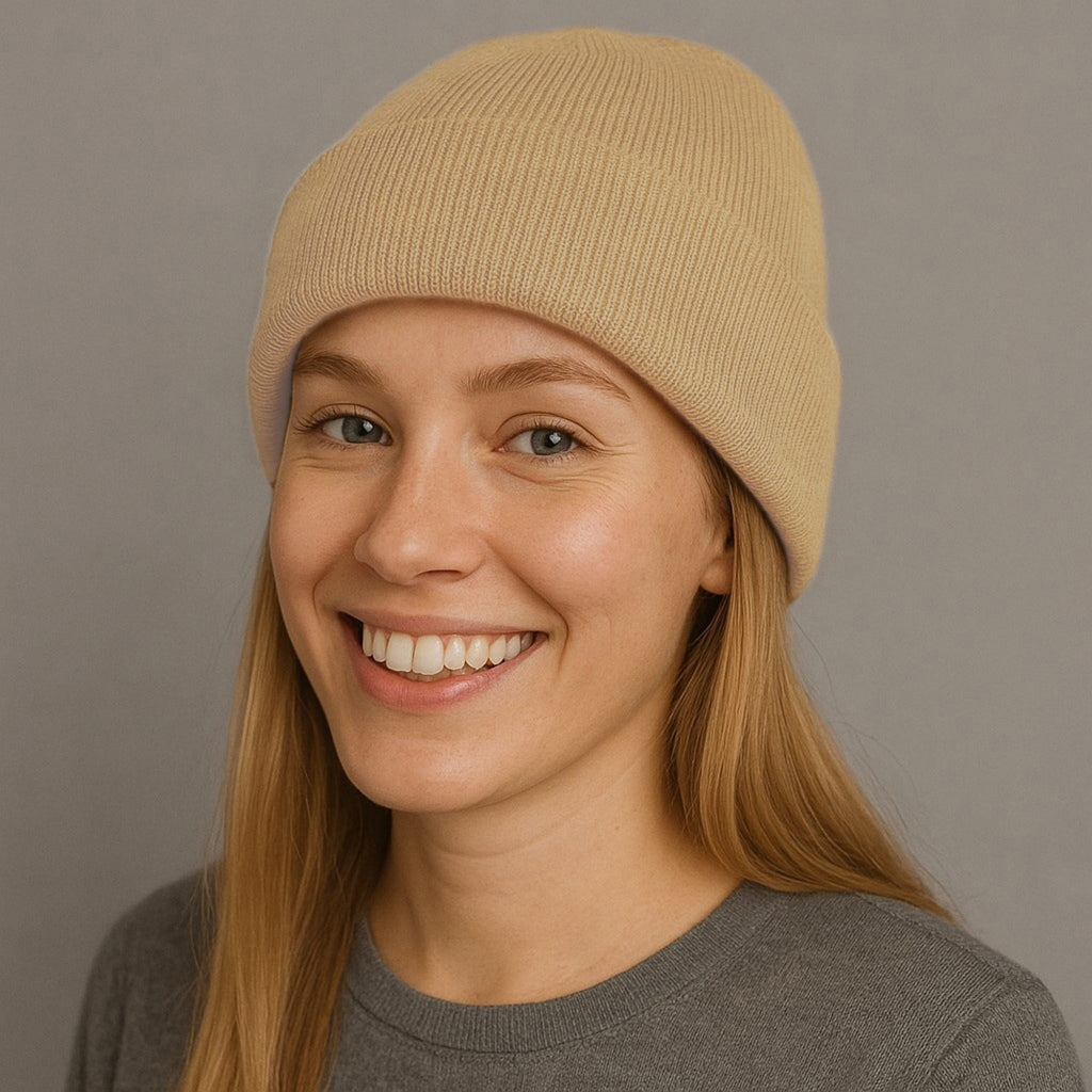 Anna-Kaci Women's Satin Lined Knit Beanie Hat with Folded Cuff for Hair Protection