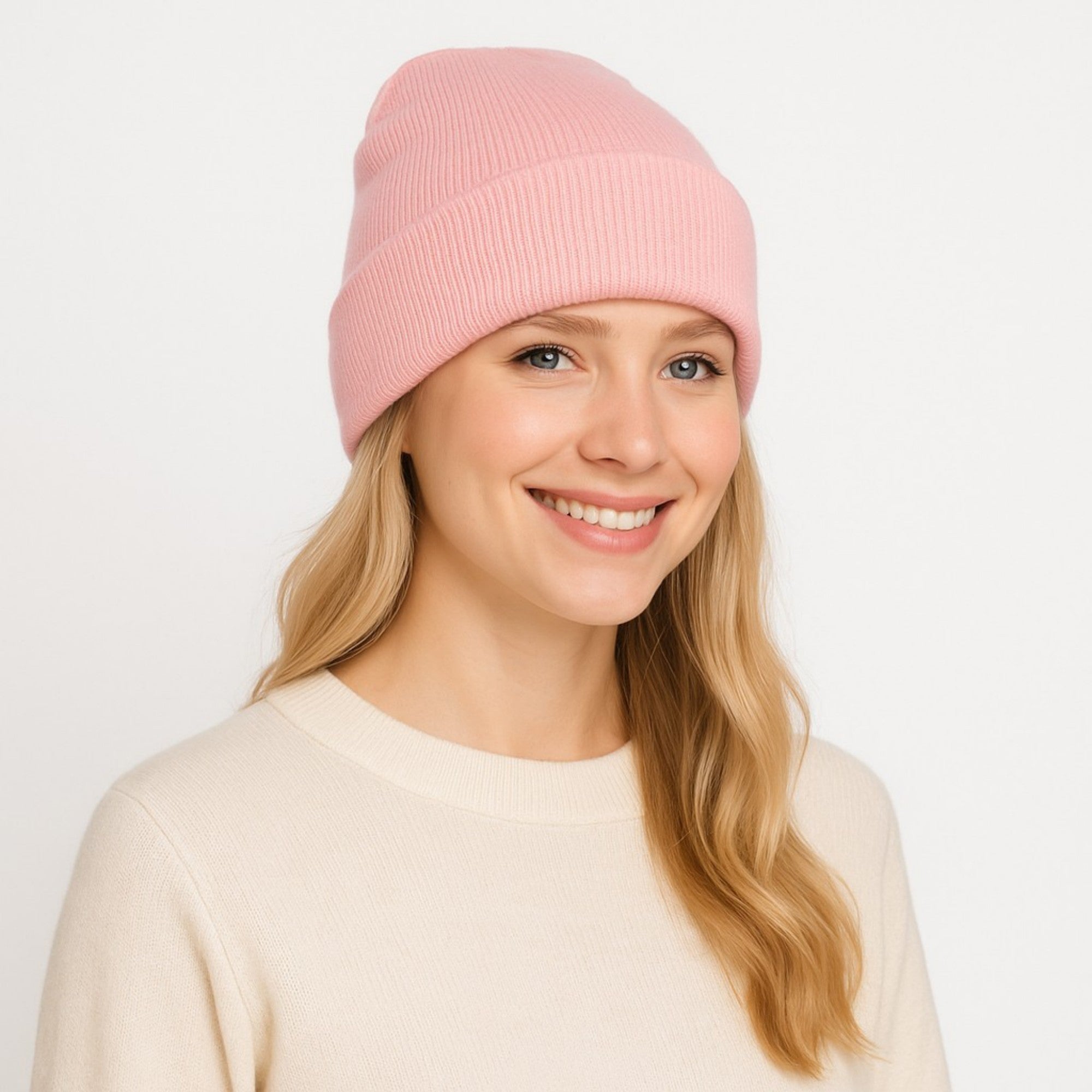 Anna-Kaci Women's Satin Lined Knit Beanie Hat with Folded Cuff for Hair Protection