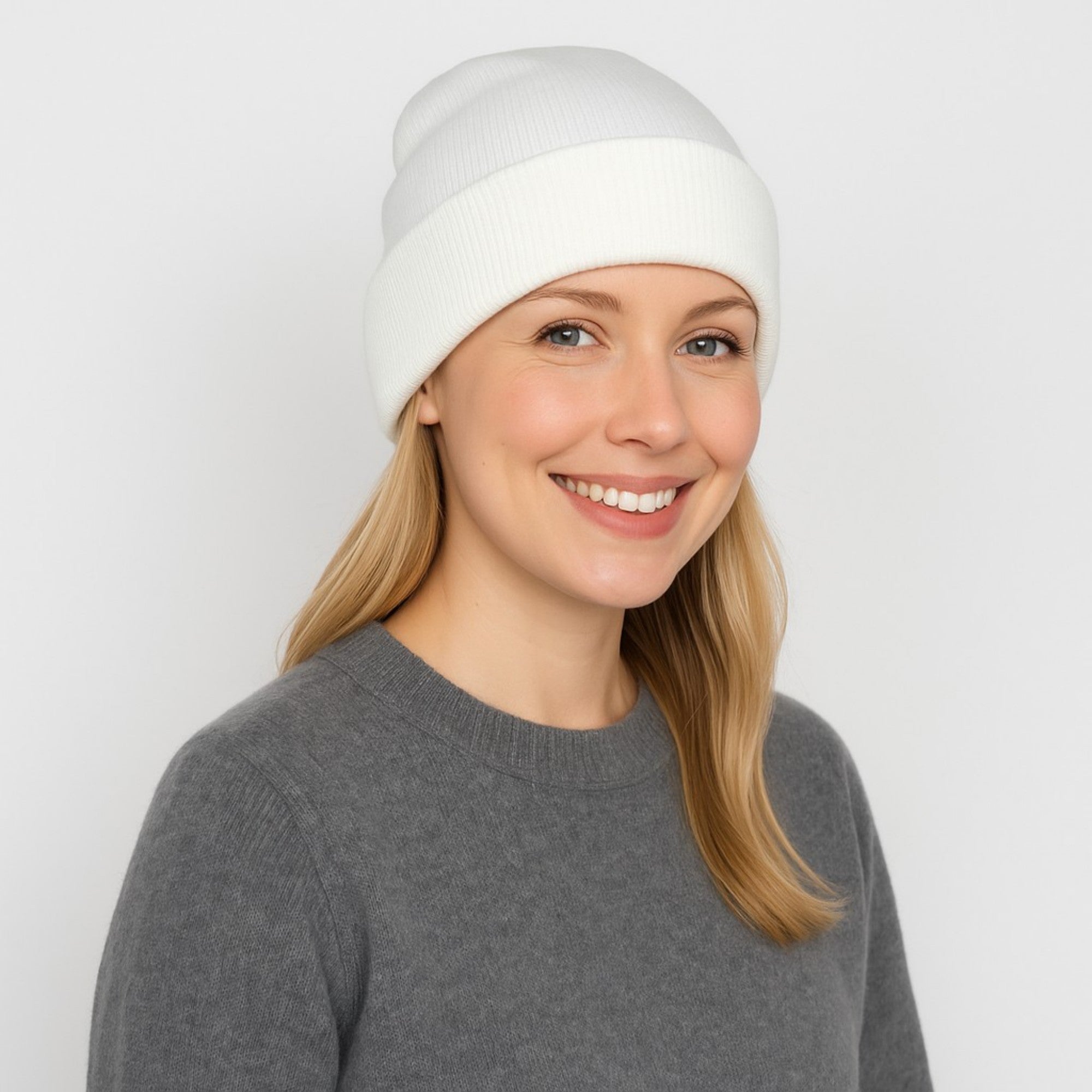 Anna-Kaci Women's Satin Lined Knit Beanie Hat with Folded Cuff for Hair Protection