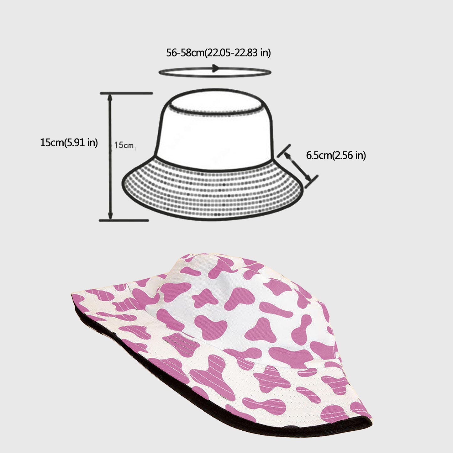 Anna-Kaci Women's Cow Print Bucket Hat - Double - Sided Wear
