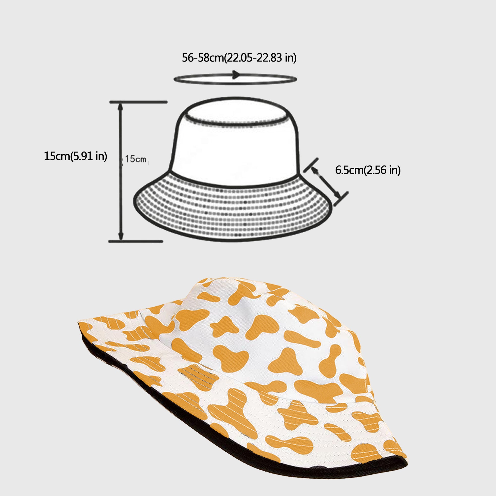 Anna-Kaci Women's Cow Print Bucket Hat - Double - Sided Wear