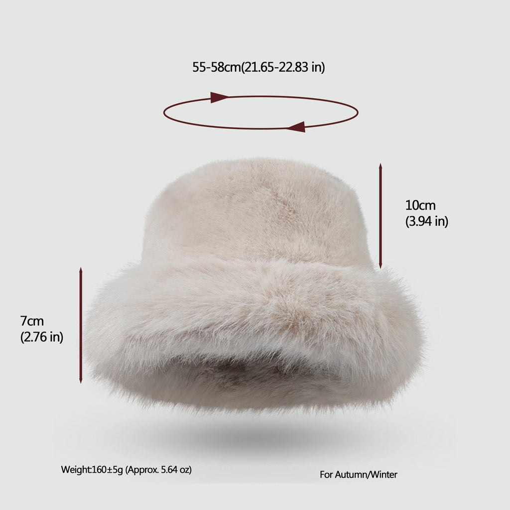 Anna-Kaci Women's Faux Fur Bucket Hat - Winter Warm & Stylish